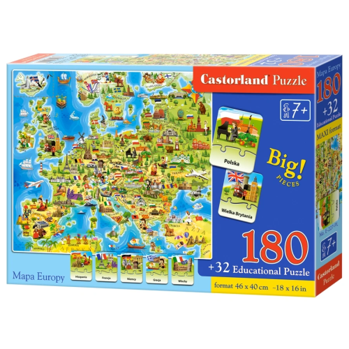 Puzzle 180 el. Mapa Europy