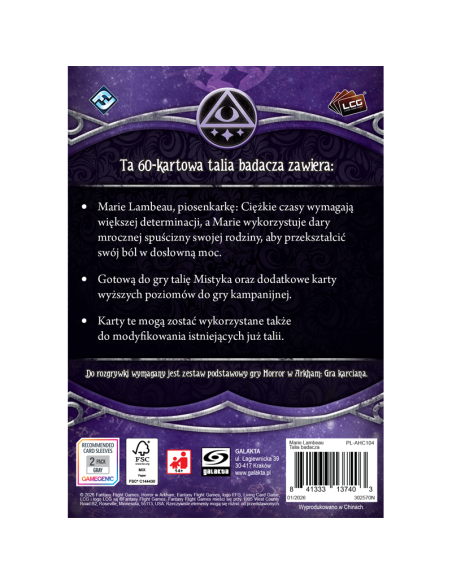 Horror w Arkham LCG: Marie Lambeau - talia początkowa