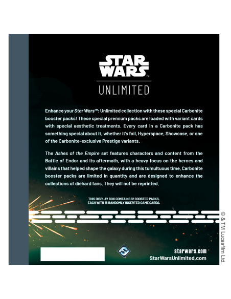 Star Wars: Unlimited Card Game - Ashes of the Empire - Carbonite Booster Display (12)